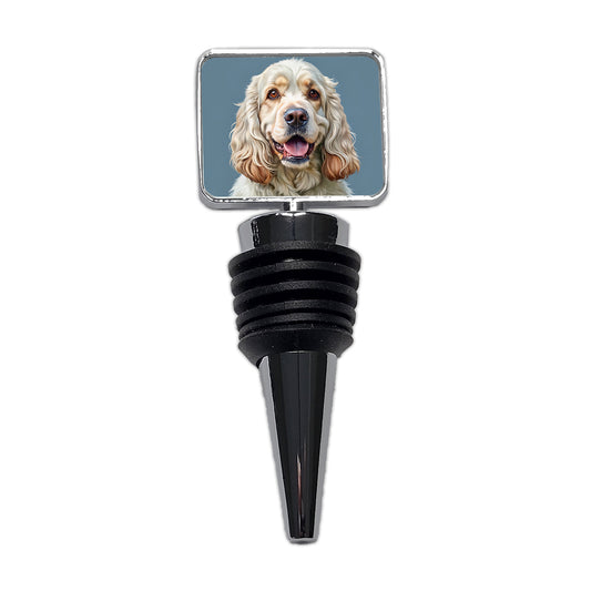 Clumber Spaniel Dog Illustration Wine Bottle Stopper