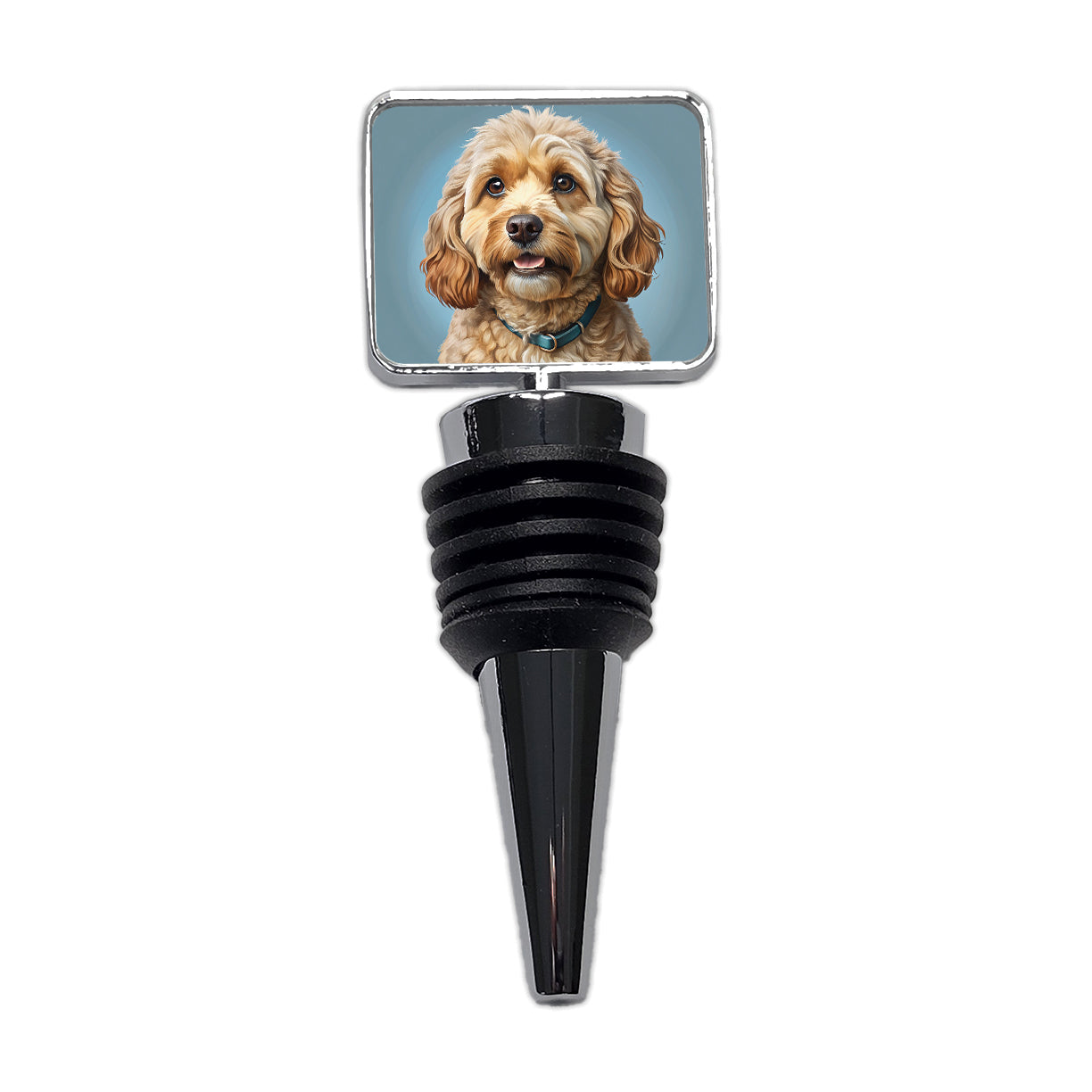 Cockapoo Dog Illustration Wine Bottle Stopper