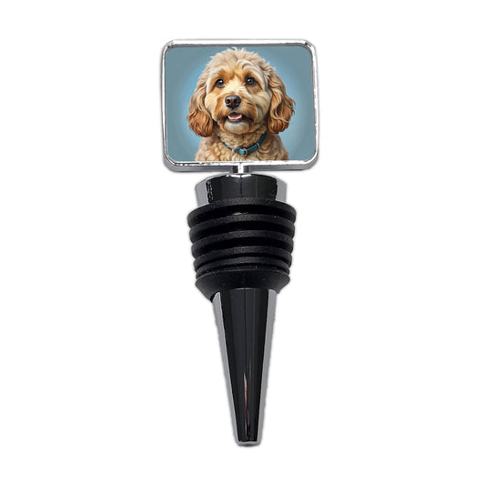 Cockapoo Dog Illustration Wine Bottle Stopper