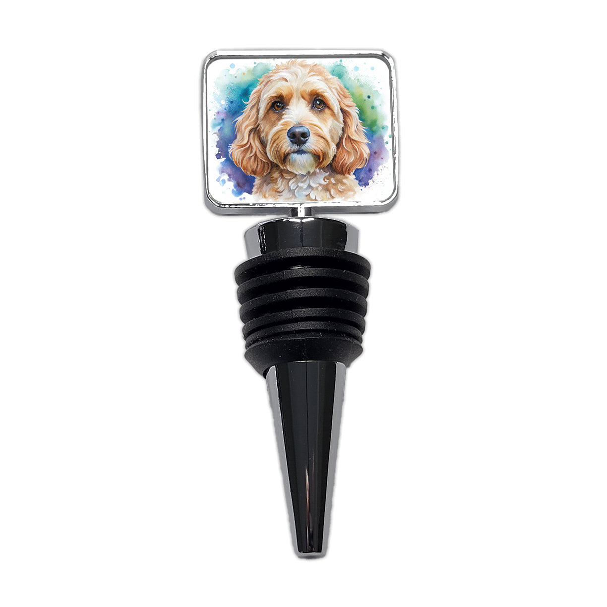 Cockapoo Dog Watercolor Style Wine Bottle Stopper