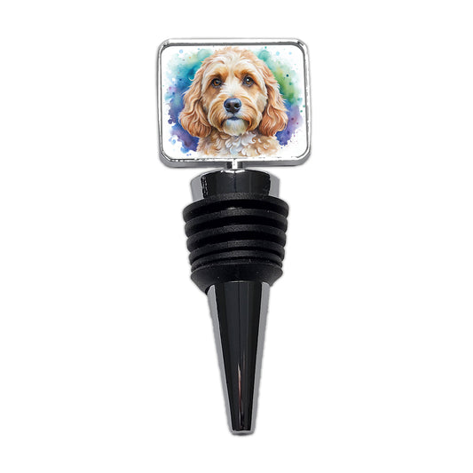 Cockapoo Dog Watercolor Style Wine Bottle Stopper