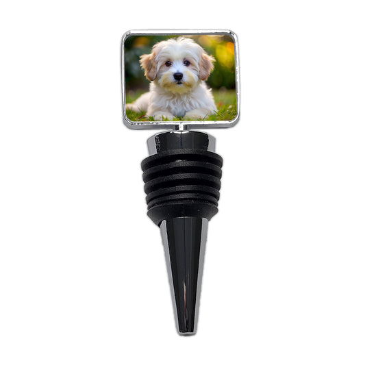 Coton De Tulear Dog Puppy Photo Wine Bottle Stopper