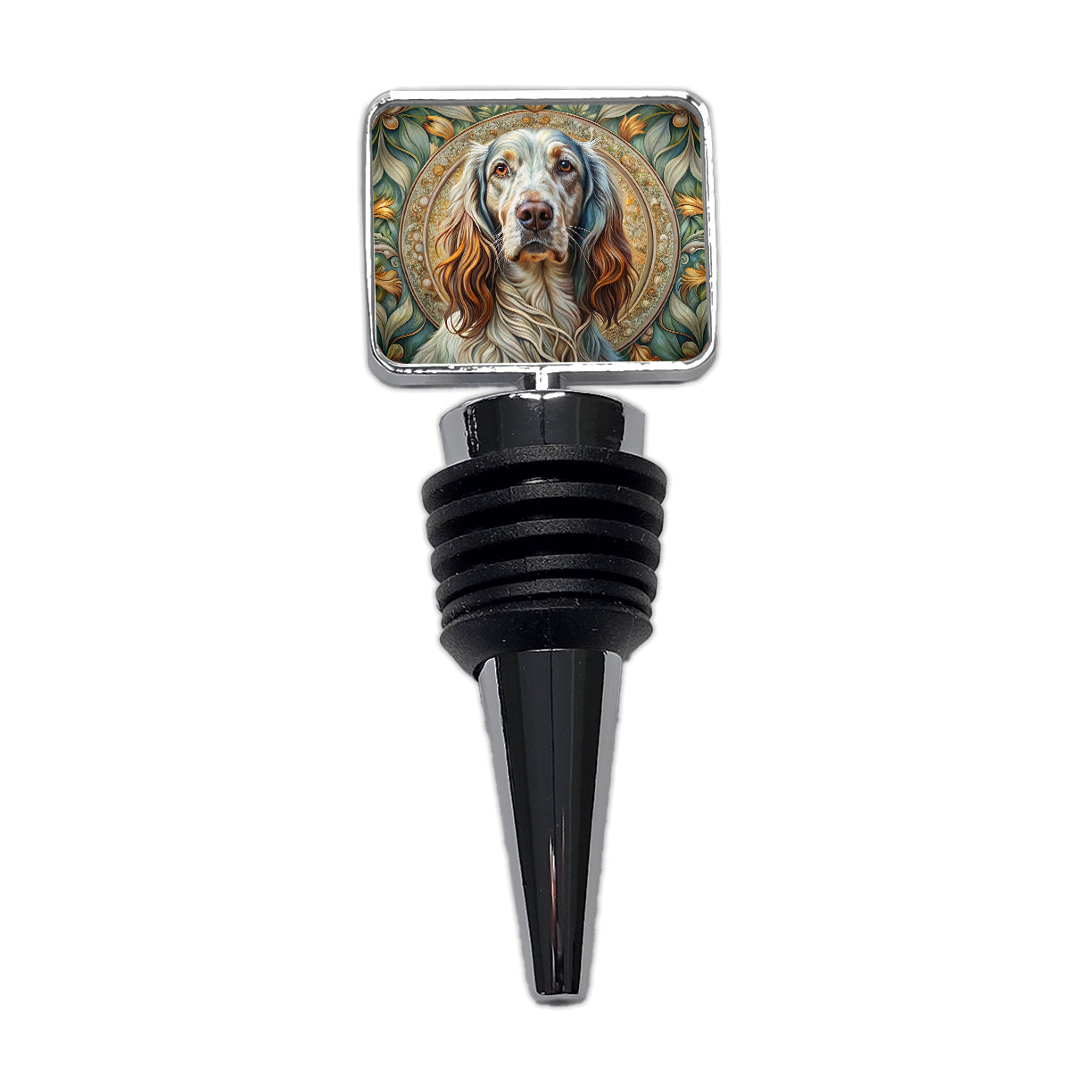English Setter Dog Art Nouveau Wine Bottle Stopper