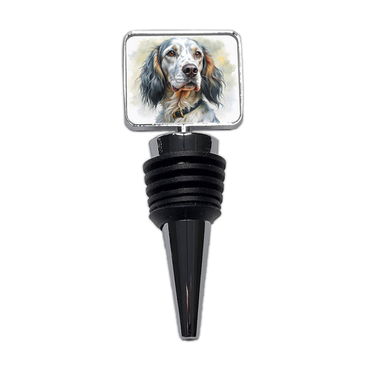 English Setter Dog Illustration Wine Bottle Stopper