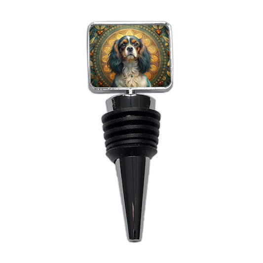 English Toy Spaniel Dog Art Nouveau Wine Bottle Stopper