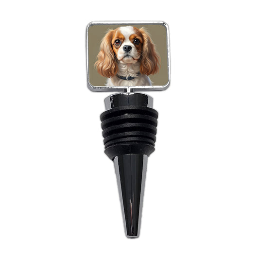 English Toy Spaniel Dog Illustration Wine Bottle Stopper