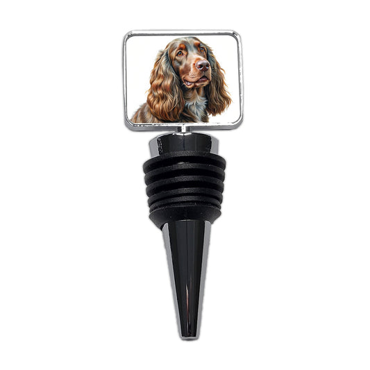 Field Spaniel Dog Illustration Wine Bottle Stopper