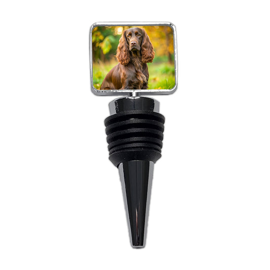 Field Spaniel Dog Photo Wine Bottle Stopper