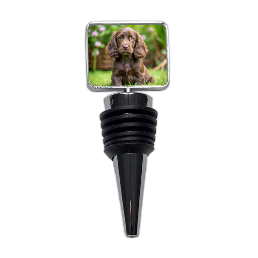 Field Spaniel Dog Puppy Photo Wine Bottle Stopper