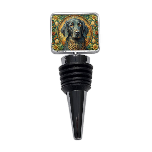 Flat Coated Retriever Dog Art Nouveau Wine Bottle Stopper
