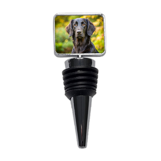 Flat Coated Retriever Dog Photo Wine Bottle Stopper