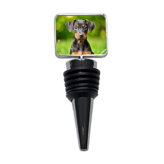 German Pinscher Dog Puppy Photo Wine Bottle Stopper