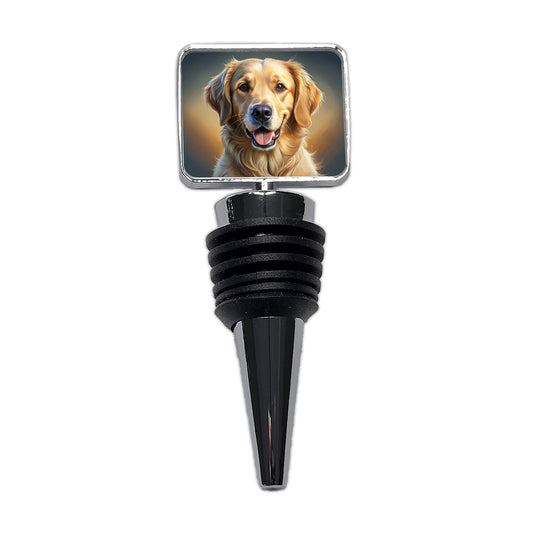 Goldador Dog Illustration Wine Bottle Stopper