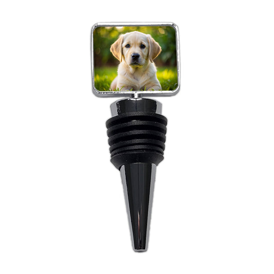 Goldador Dog Puppy Photo Wine Bottle Stopper