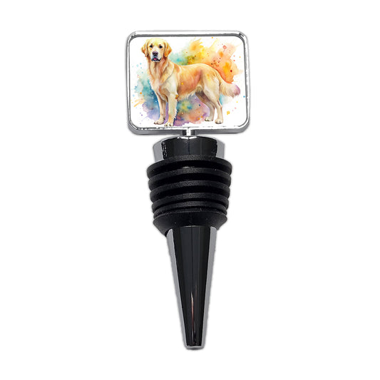 Goldador Dog Watercolor Style Wine Bottle Stopper
