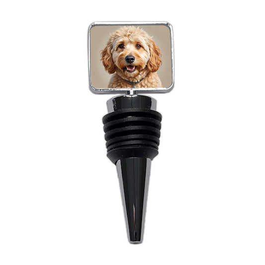 Goldendoodle Dog Illustration Wine Bottle Stopper