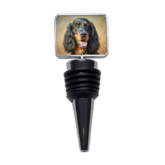 Gordon Setter Dog Illustration Wine Bottle Stopper