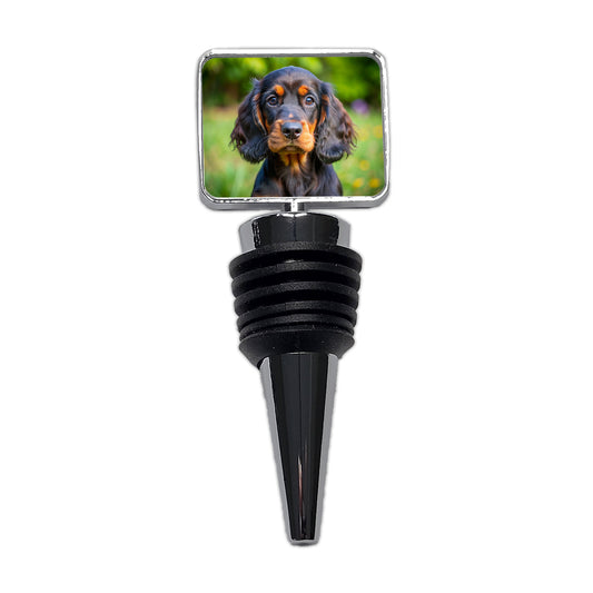 Gordon Setter Dog Puppy Photo Wine Bottle Stopper
