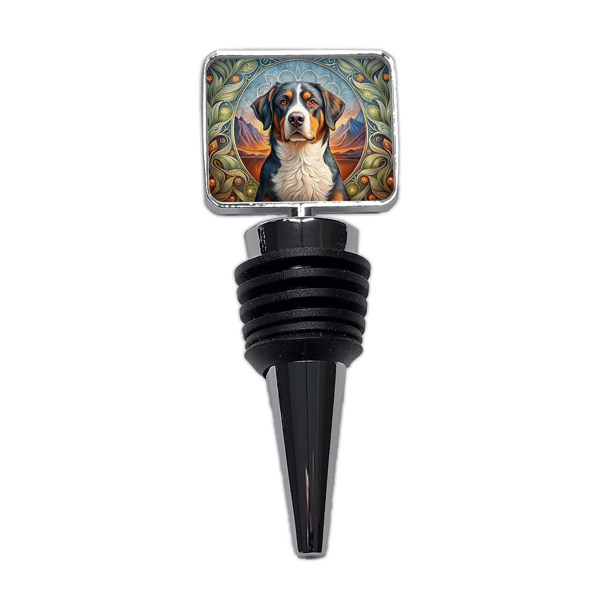 Greater Swiss Mountain Dog Art Nouveau Wine Bottle Stopper