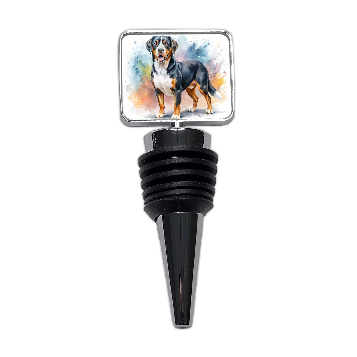 Greater Swiss Mountain Dog Watercolor Style Wine Bottle Stopper
