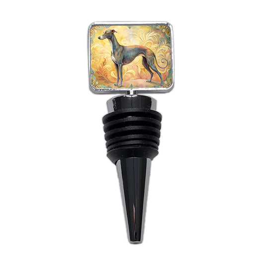 Greyhound Dog Art Nouveau Wine Bottle Stopper