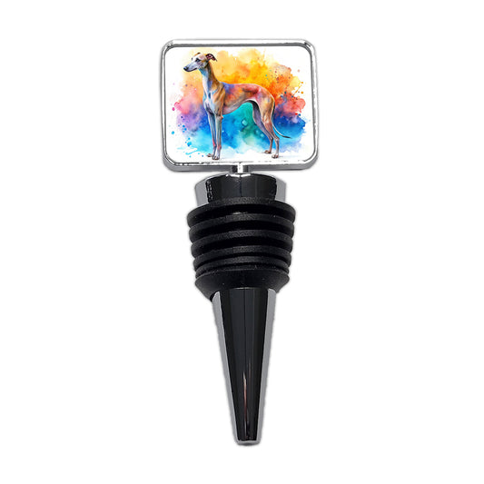 Greyhound Dog Watercolor Style Wine Bottle Stopper
