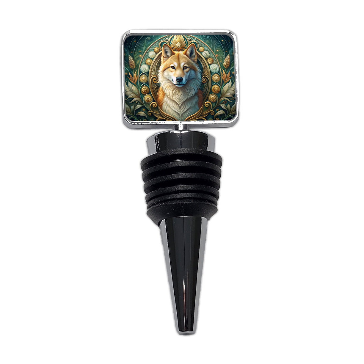 Icelandic Sheepdog Dog Art Nouveau Wine Bottle Stopper