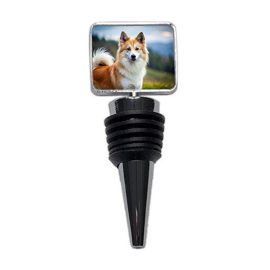 Icelandic Sheepdog Dog Photo Wine Bottle Stopper