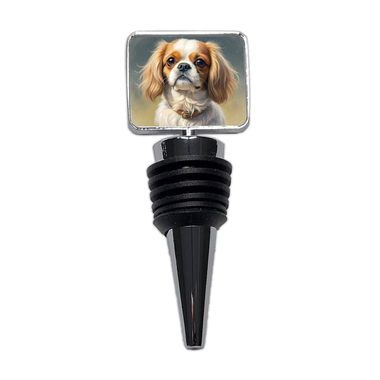 Japanese Chin Dog Illustration Wine Bottle Stopper