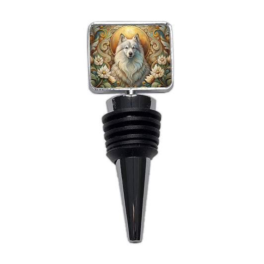 Keeshond Dog Art Nouveau Wine Bottle Stopper