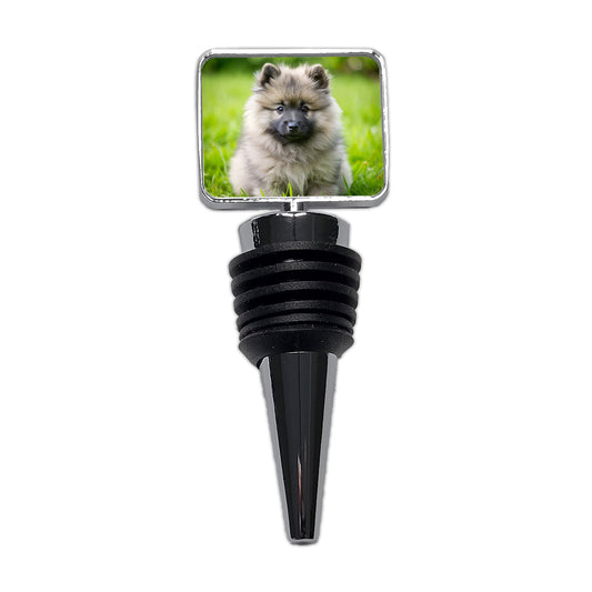 Keeshond Dog Puppy Photo Wine Bottle Stopper