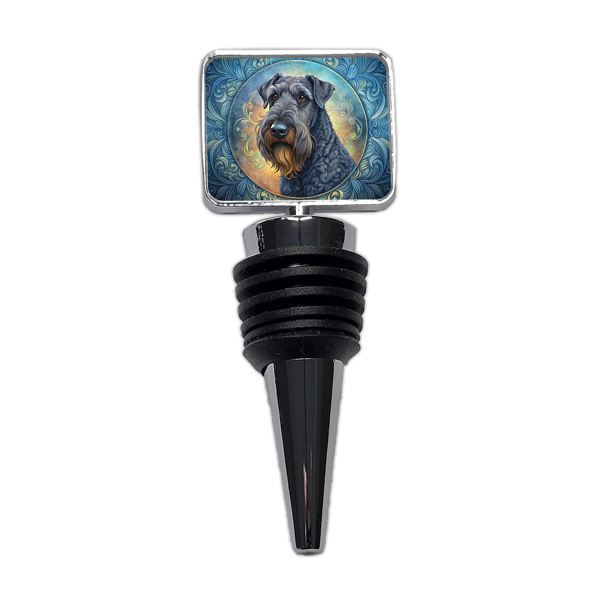 Kerry Blue Terrier Dog Art Nouveau Wine Bottle Stopper