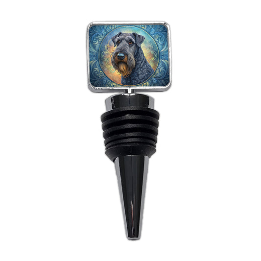 Kerry Blue Terrier Dog Art Nouveau Wine Bottle Stopper