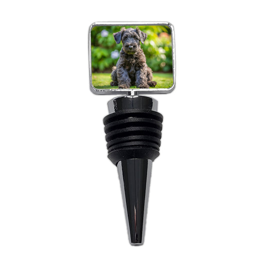 Kerry Blue Terrier Dog Puppy Photo Wine Bottle Stopper