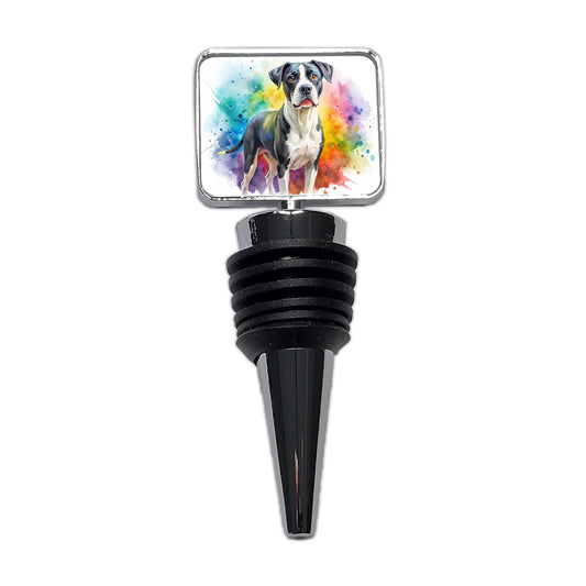 Labrabull Dog Watercolor Style Wine Bottle Stopper
