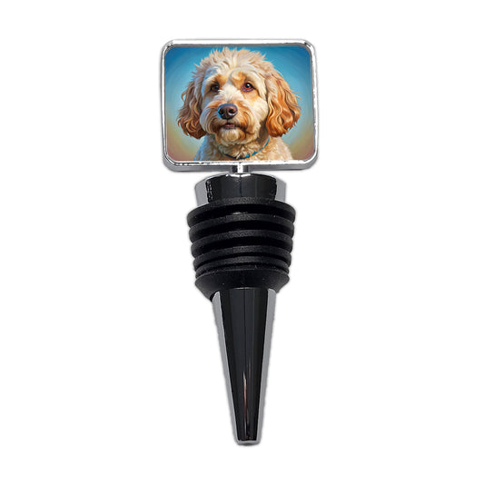 Labradoodle Dog Illustration Wine Bottle Stopper
