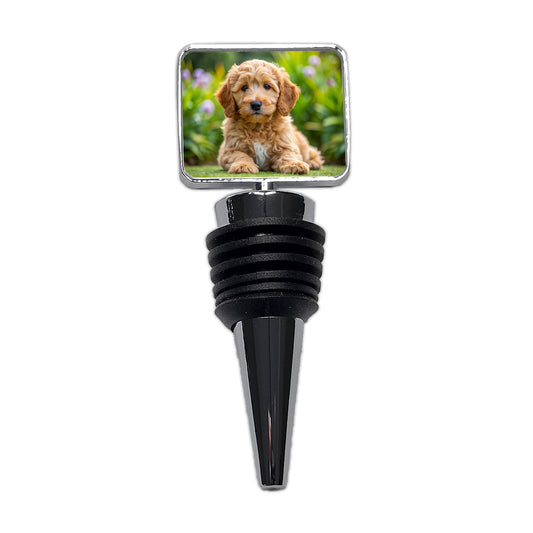 Labradoodle Dog Puppy Photo Wine Bottle Stopper