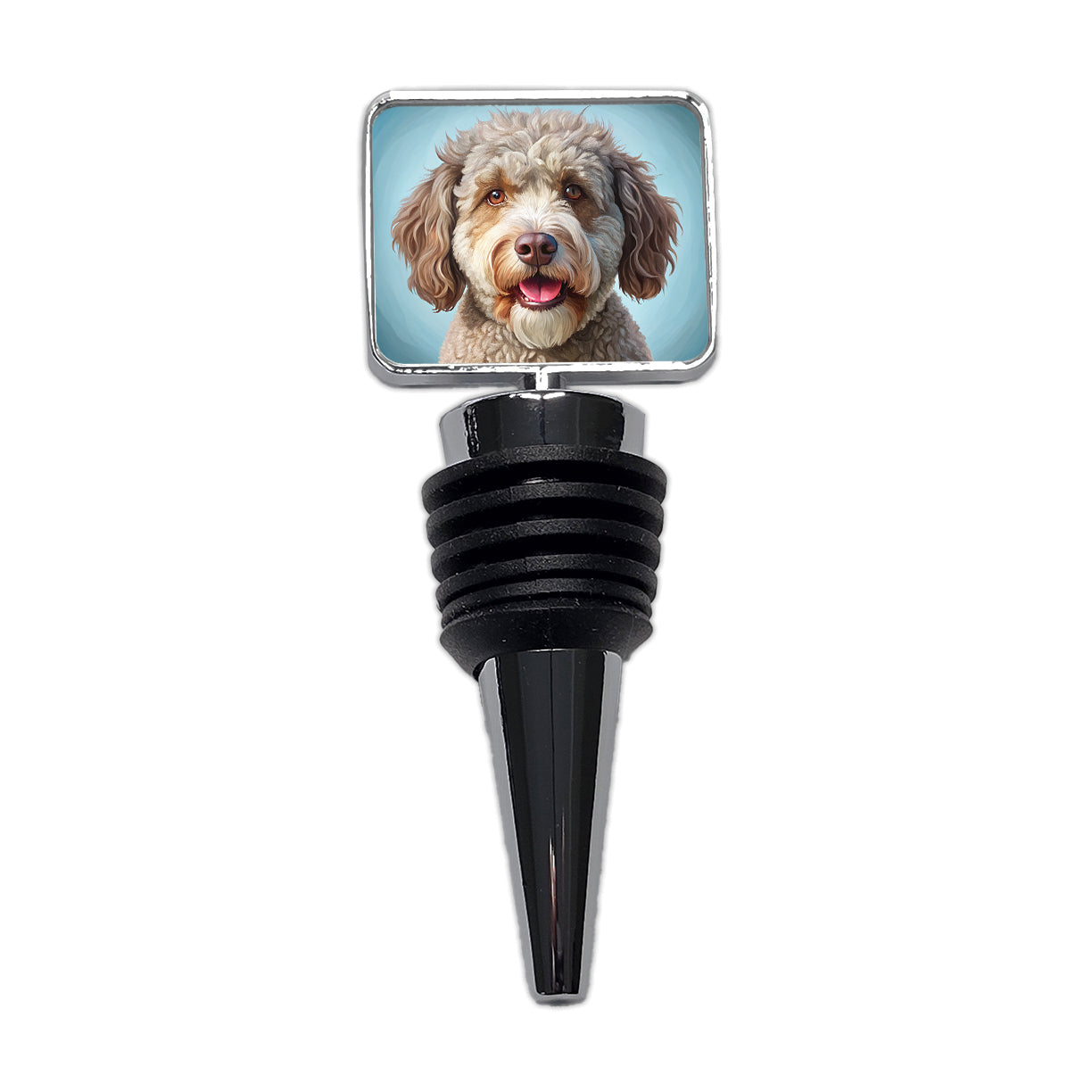Lagotto Romagnolo Dog Illustration Wine Bottle Stopper