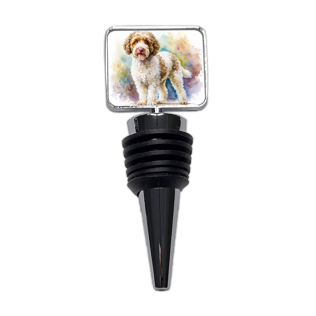 Lagotto Romagnolo Dog Watercolor Style Wine Bottle Stopper