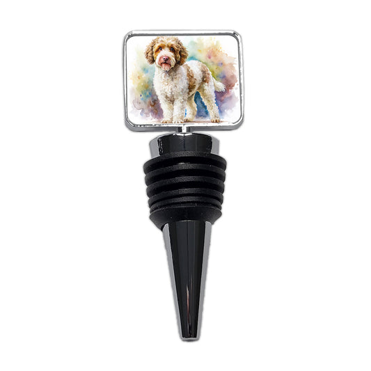 Lagotto Romagnolo Dog Watercolor Style Wine Bottle Stopper