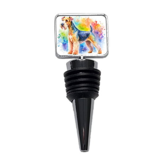 Lakeland Terrier Dog Watercolor Style Wine Bottle Stopper