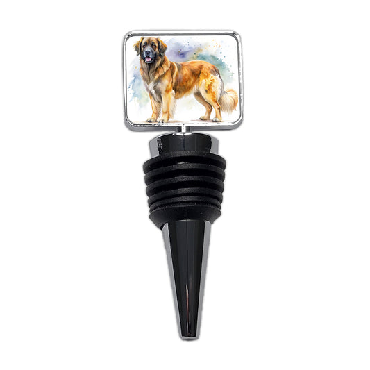 Leonberger Dog Watercolor Style Wine Bottle Stopper