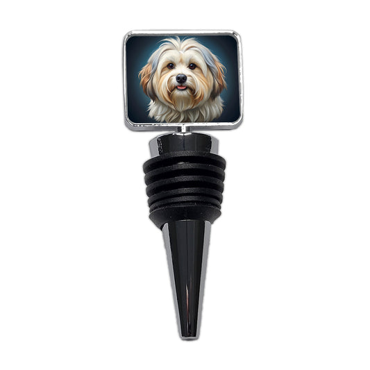 Lhasa Apso Dog Illustration Wine Bottle Stopper