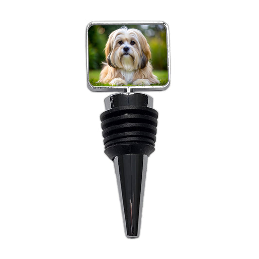 Lhasa Apso Dog Photo Wine Bottle Stopper