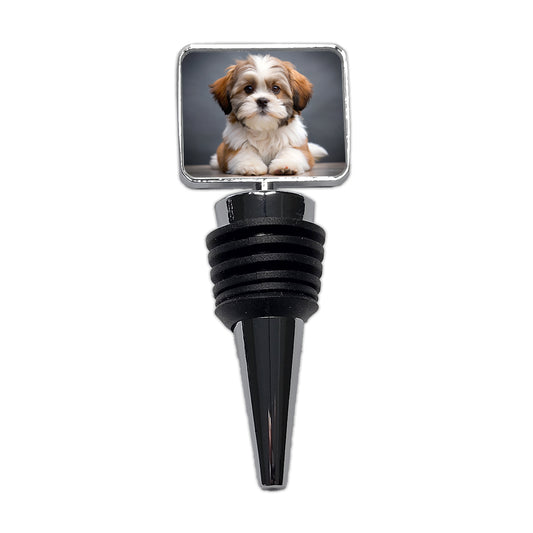 Lhasa Apso Dog Puppy Photo Wine Bottle Stopper