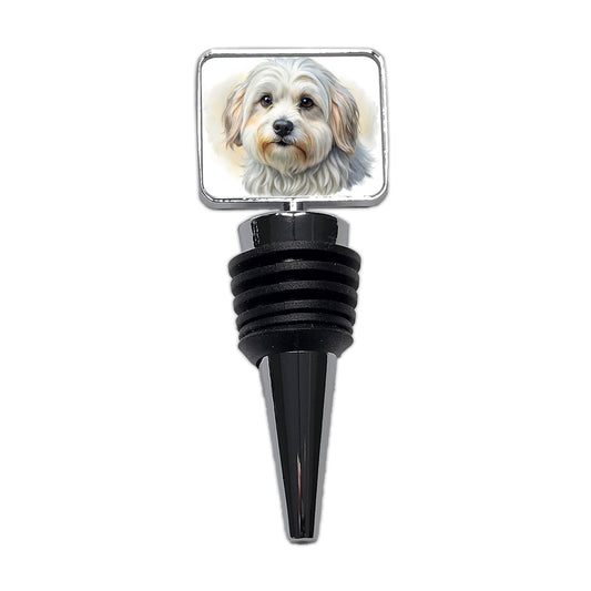 Lowchen Little Lion Dog Illustration Wine Bottle Stopper