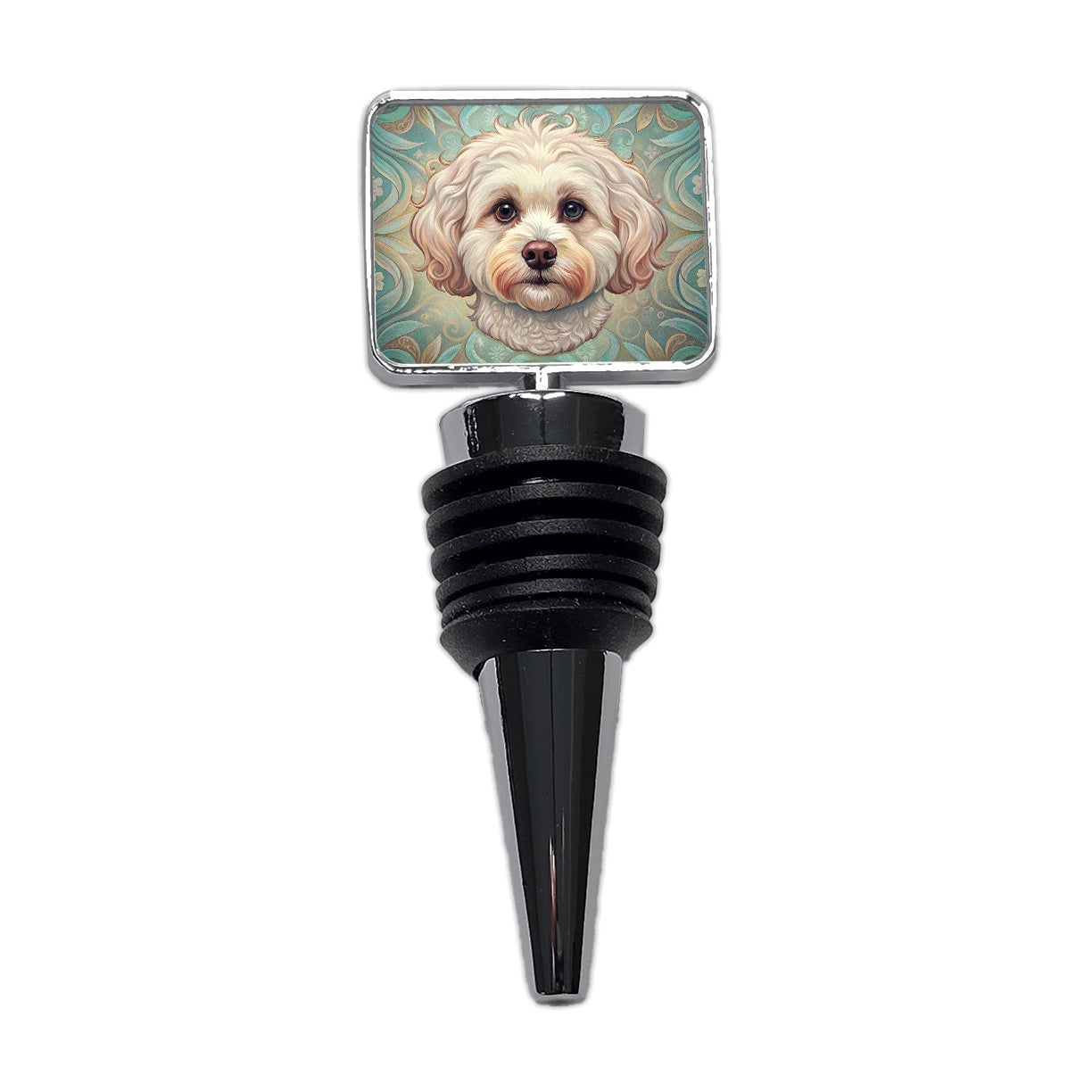 Maltipoo Dog Art Nouveau Wine Bottle Stopper