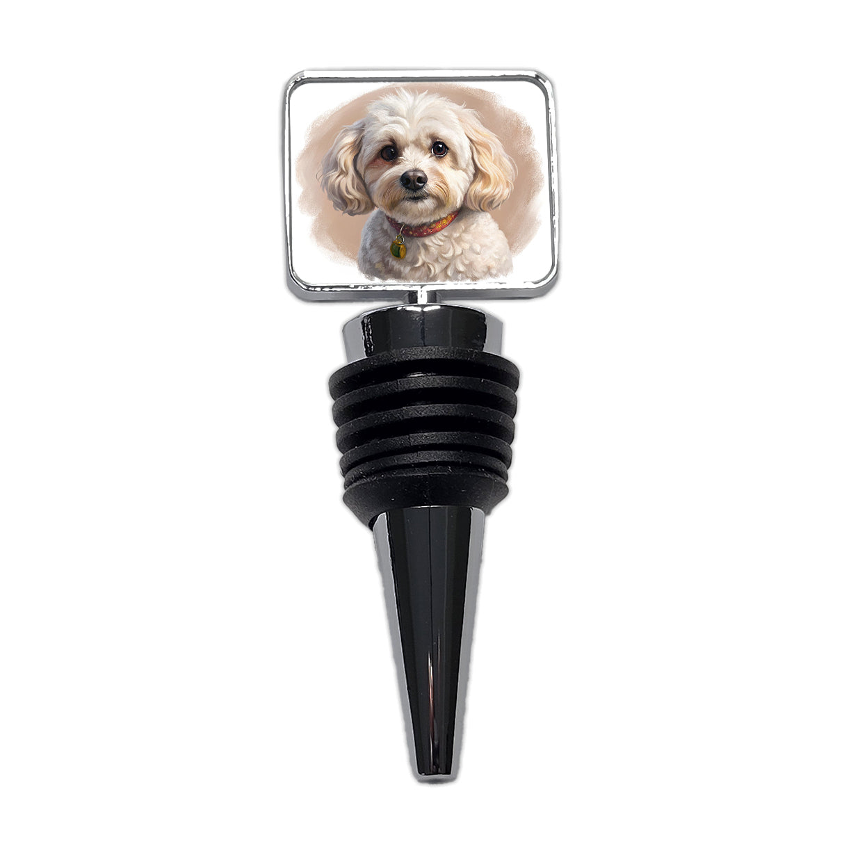 Maltipoo Dog Illustration Wine Bottle Stopper