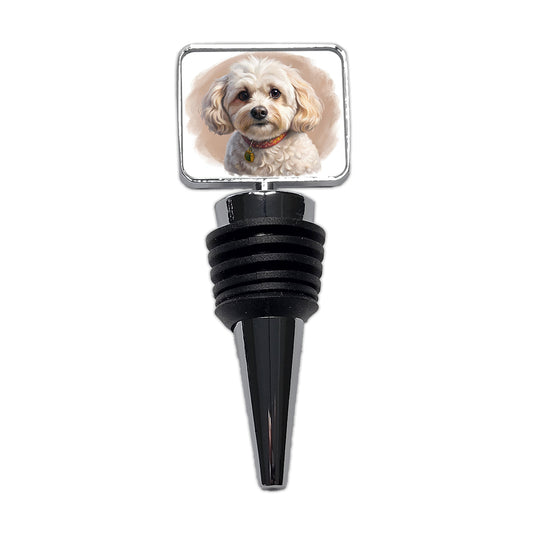 Maltipoo Dog Illustration Wine Bottle Stopper