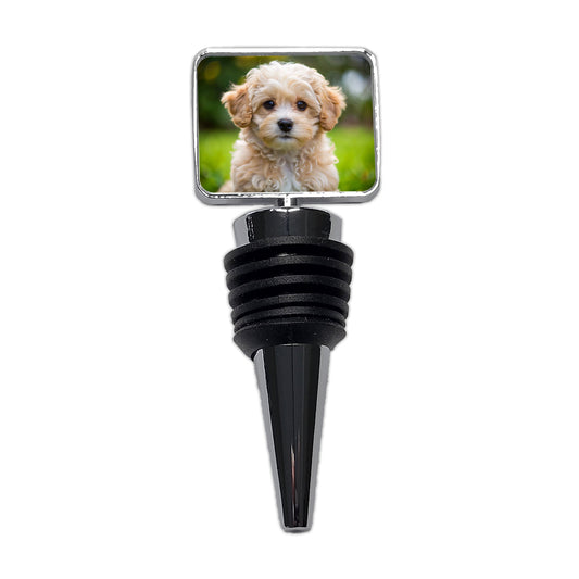 Maltipoo Dog Puppy Photo Wine Bottle Stopper